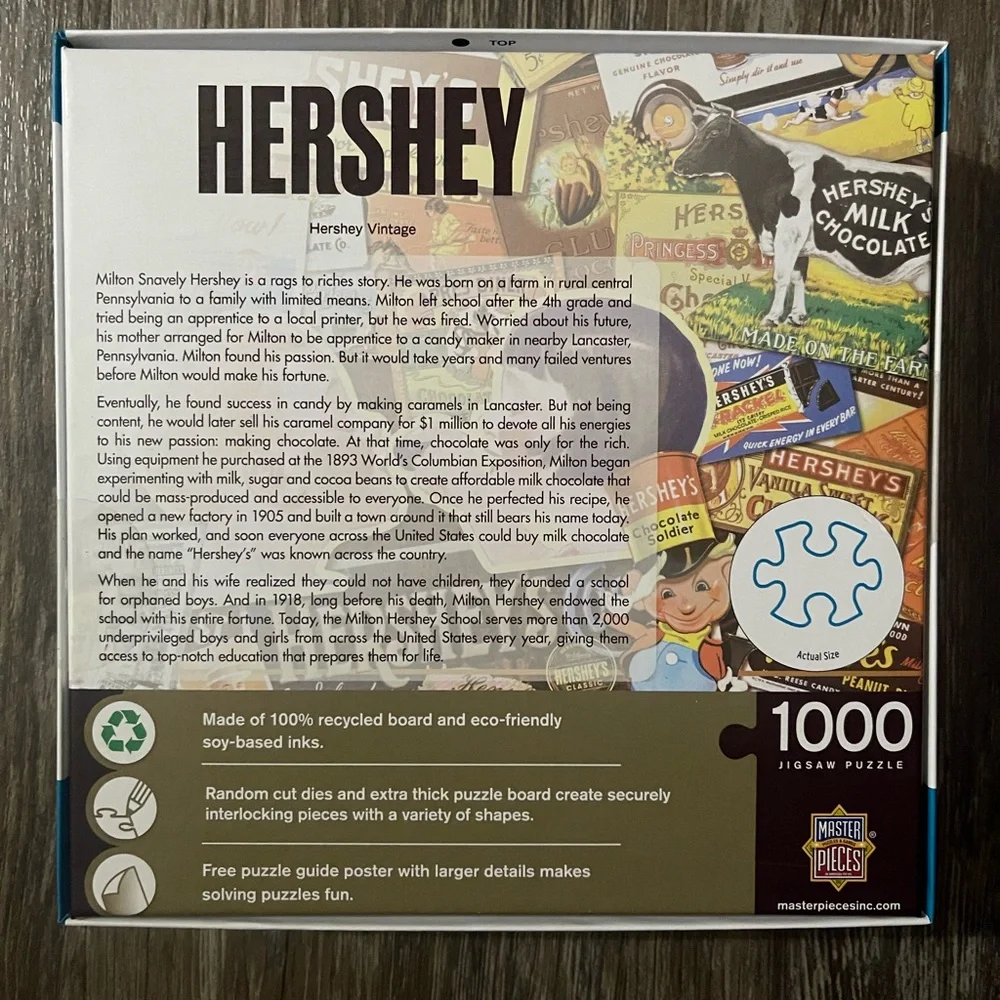 MasterPieces 1000 Piece Jigsaw Puzzle - Hershey Vintage 🧩 - Picture 2 of 2